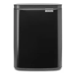 New Brabantia Cubo de basura Bo 7 L, Matte black Gris