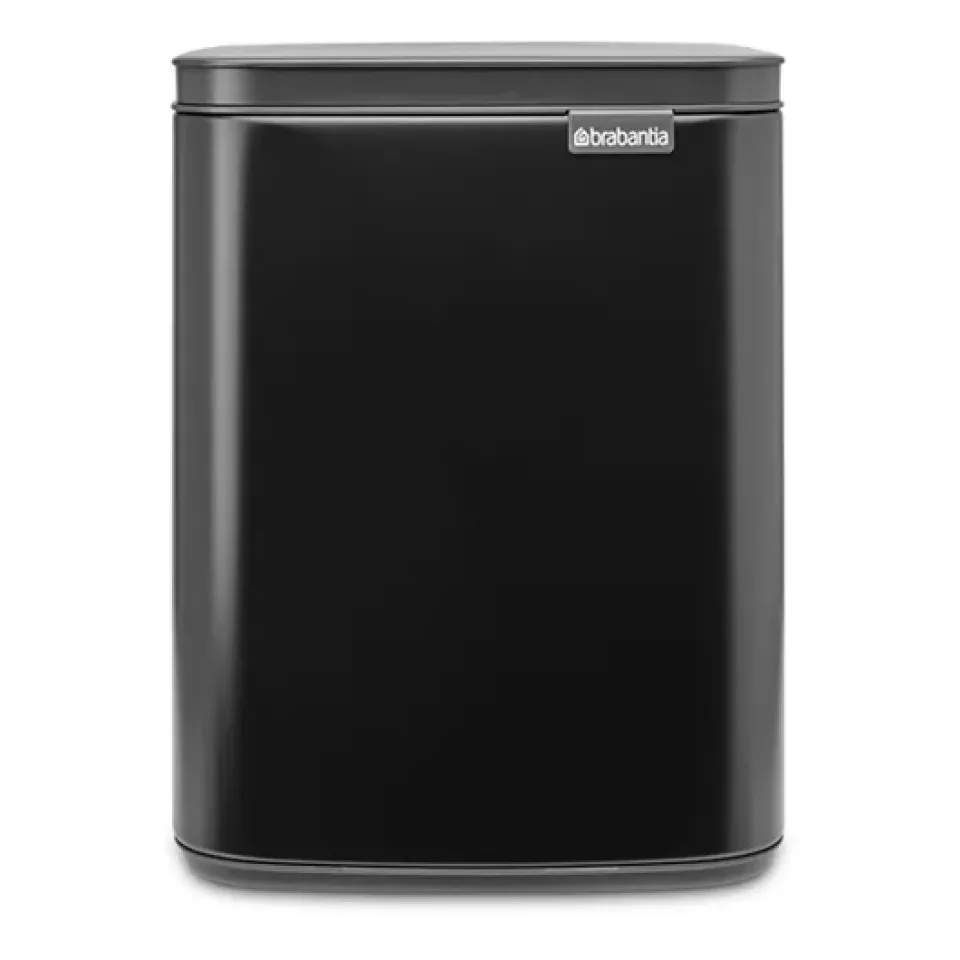 New Brabantia Cubo de basura Bo 7 L, Matte black Gris