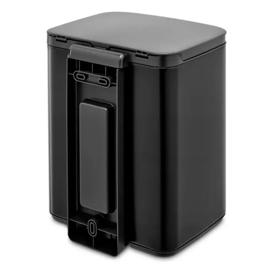 New Brabantia Cubo de basura Bo 7 L, Matte black Gris