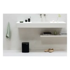 New Brabantia Cubo de basura Bo 7 L, Matte black Gris