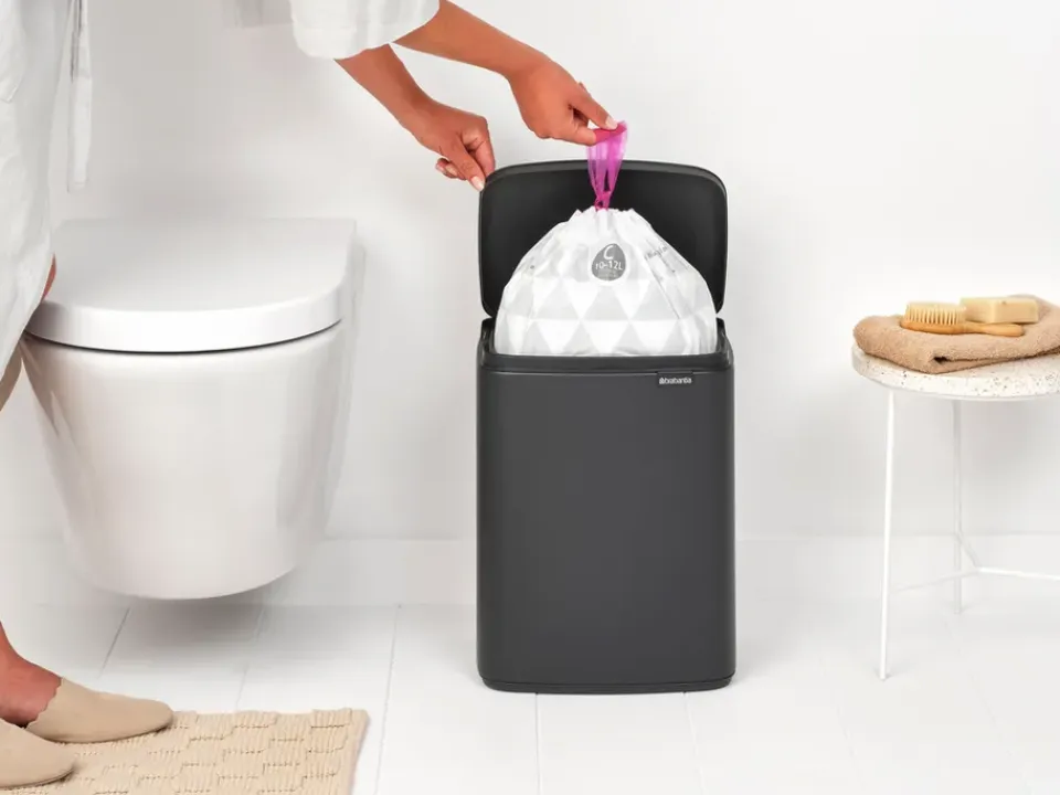 Hot Brabantia Cubo de basura Bo 12 L, Mineral Infinite Grey Gris