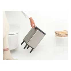 Discount Brabantia Cubo de basura Bo alto 7 L, Acero cepillado mate Plateado