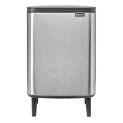 Clearance Brabantia Cubo de basura Bo alto 12 L, Acero cepillado mate Plateado