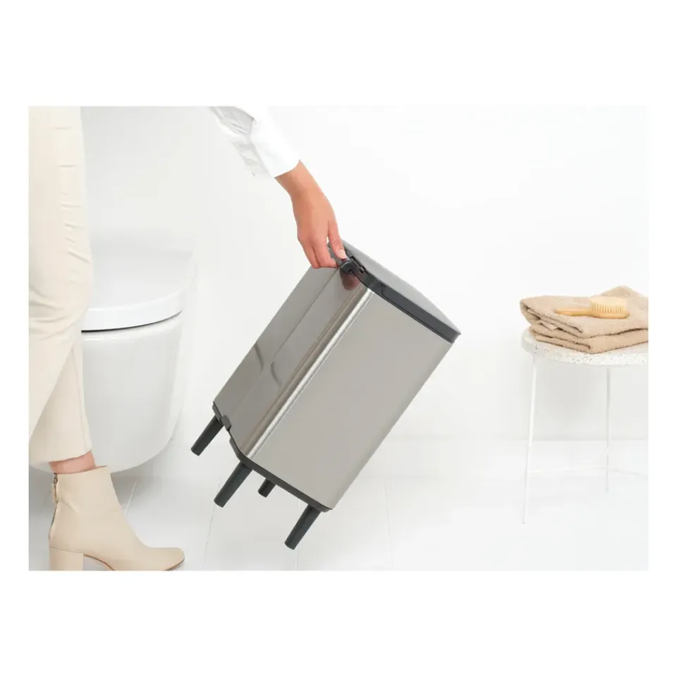 Clearance Brabantia Cubo de basura Bo alto 12 L, Acero cepillado mate Plateado