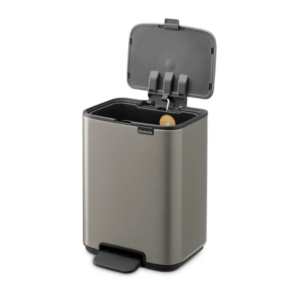 Best Brabantia Cubo de basura con pedal Bo 4 L, Platino Gris