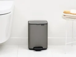 Best Brabantia Cubo de basura con pedal Bo 4 L, Platino Gris