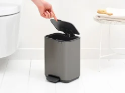 Best Brabantia Cubo de basura con pedal Bo 4 L, Platino Gris