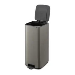 New Brabantia Cubo de basura con pedal Bo 30 L, Platino Gris