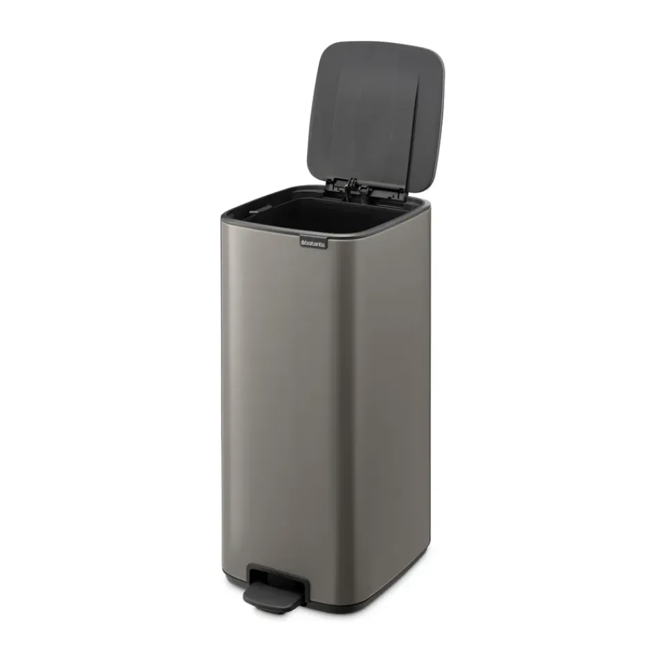 New Brabantia Cubo de basura con pedal Bo 30 L, Platino Gris