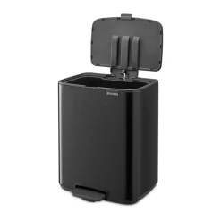 Brabantia Cubo de basura con pedal Bo 12 L, mate Negro