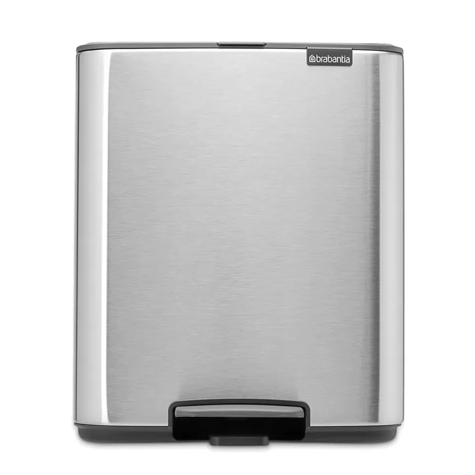 Brabantia Cubo de basura con pedal Bo 12 L, Acero mate antihuellas Plateado