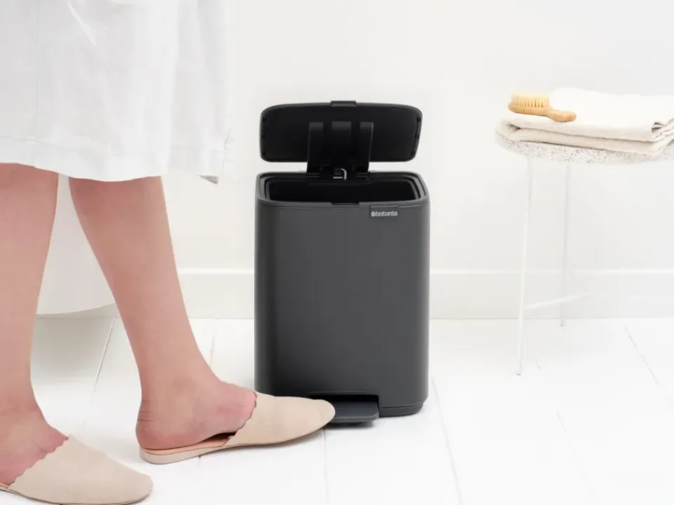 Best Brabantia Cubo de basura con pedal Bo 7 L, Mineral Infinite Grey Gris