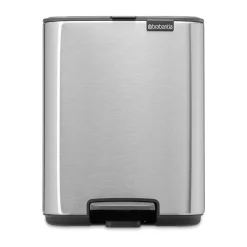 Brabantia Cubo de basura con pedal Bo 7 L, Acero mate antihuellas Plateado