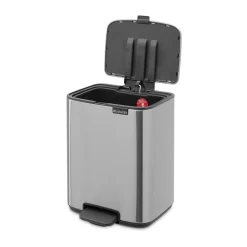 Brabantia Cubo de basura con pedal Bo 7 L, Acero mate antihuellas Plateado