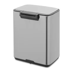 Brabantia Cubo de basura con pedal Bo 7 L, Acero mate antihuellas Plateado