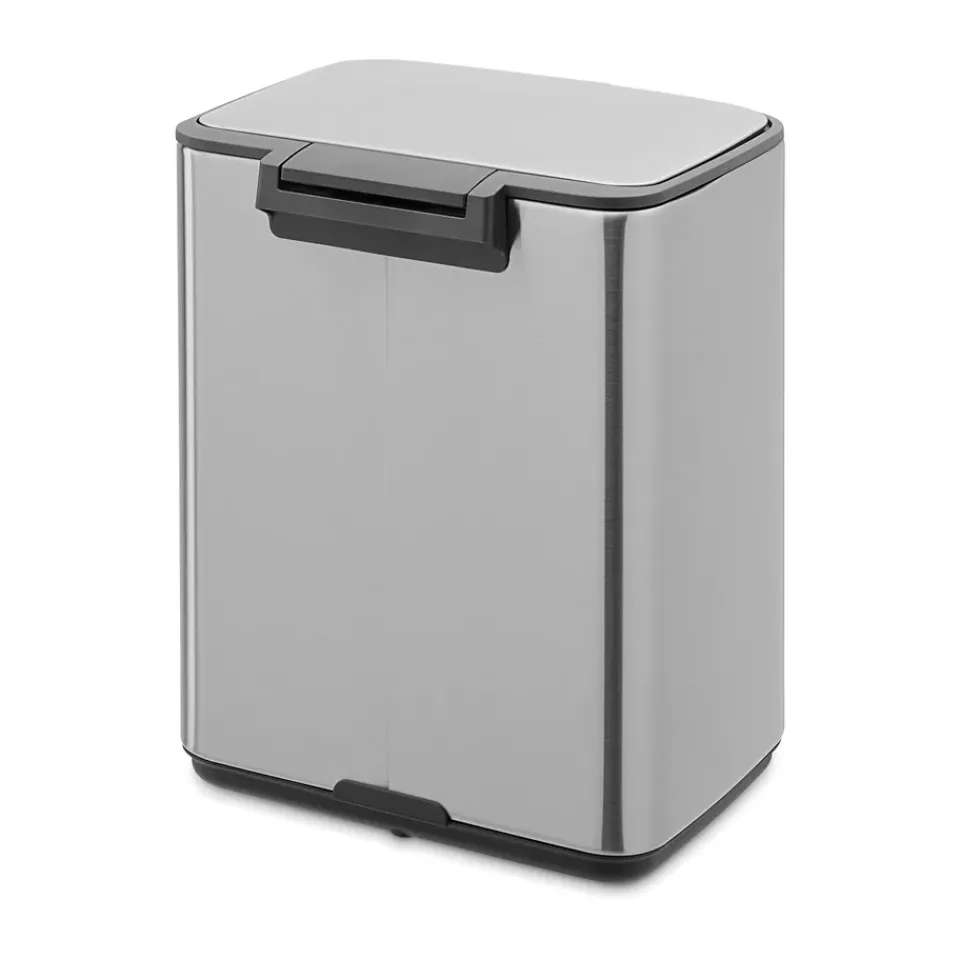 Brabantia Cubo de basura con pedal Bo 7 L, Acero mate antihuellas Plateado