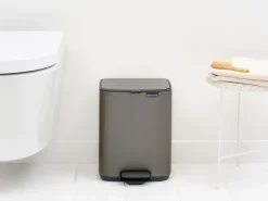 Outlet Brabantia Cubo de basura con pedal Bo 7 L, Platino Gris