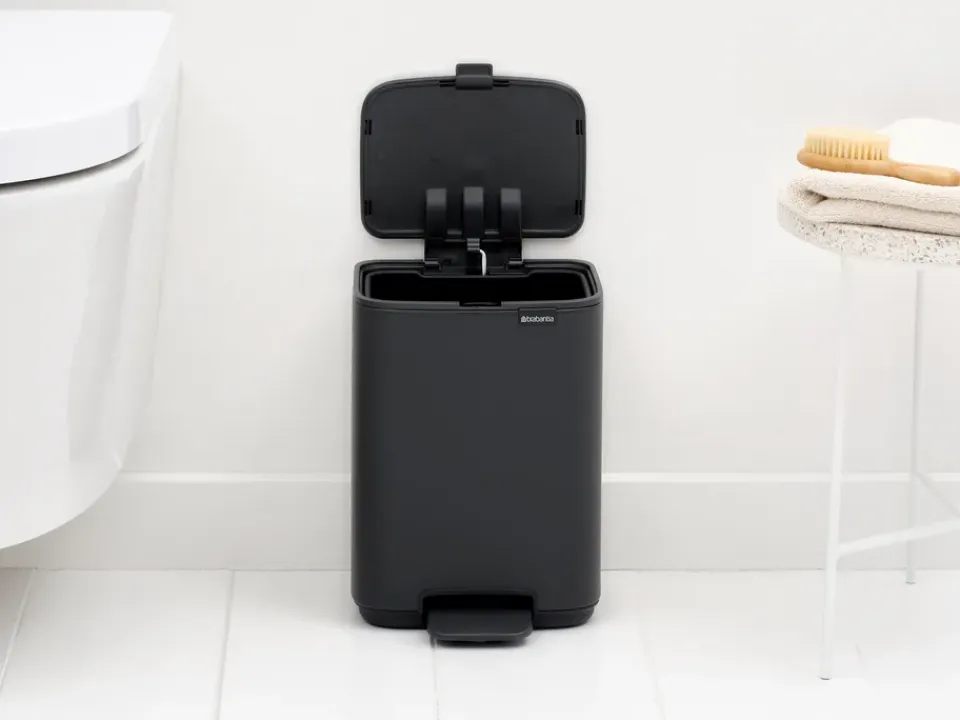 New Brabantia Cubo de basura con pedal Bo 4 L, Mineral Infinite Grey Gris