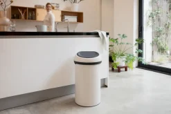 Clearance Brabantia Cubo de basura redondo Touch Bin 60 L, Soft Beige