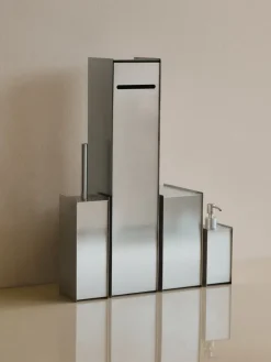 Discount Ferm Living Cubo de basura Sama, Brushed stainless steel Plateado
