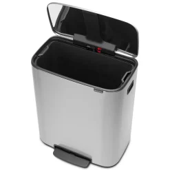 Outlet Brabantia Cubo de pedal Bo 60 L, acero mate Plateado