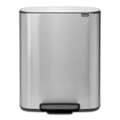 Outlet Brabantia Cubo de pedal Bo 2x30 L, acero mate Plateado