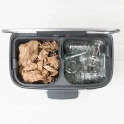Outlet Brabantia Cubo de pedal Bo 2x30 L, acero mate Plateado