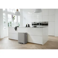 Brabantia Cubo de pedal Bo 2x30 L, Mineral concrete grey Gris