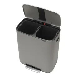 Brabantia Cubo de pedal Bo 2x30 L, Mineral concrete grey Gris