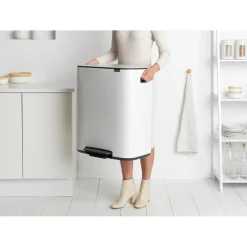 Best Brabantia Cubo de pedal Bo 2x30 L, White Blanco