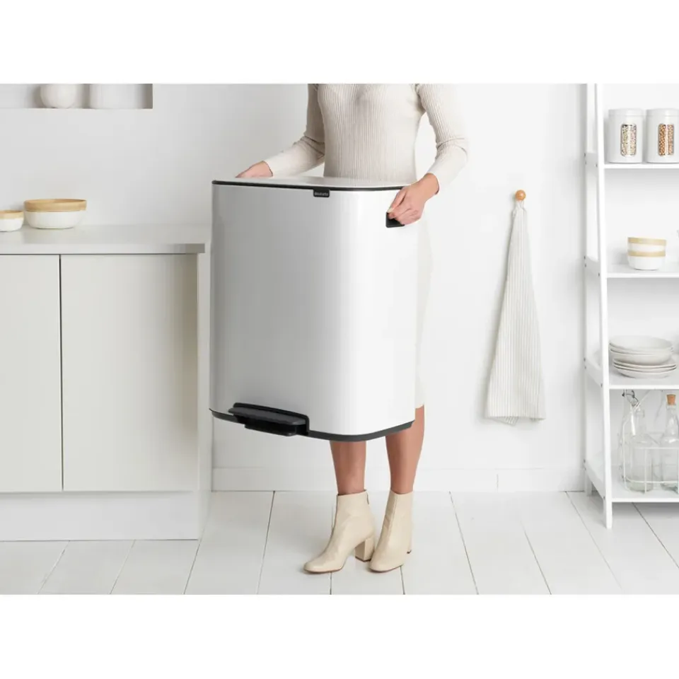 Best Brabantia Cubo de pedal Bo 2x30 L, White Blanco