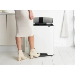 Best Brabantia Cubo de pedal Bo 2x30 L, White Blanco