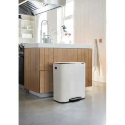 Best Brabantia Cubo de pedal Bo 2x30 L, White Blanco