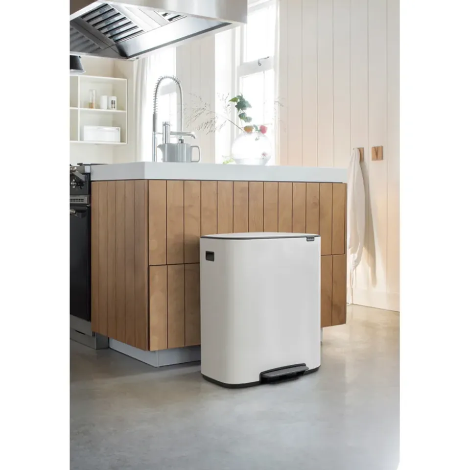 Best Brabantia Cubo de pedal Bo 2x30 L, White Blanco