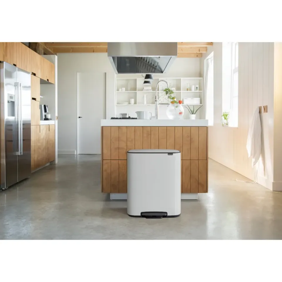 Best Brabantia Cubo de pedal Bo 2x30 L, White Blanco