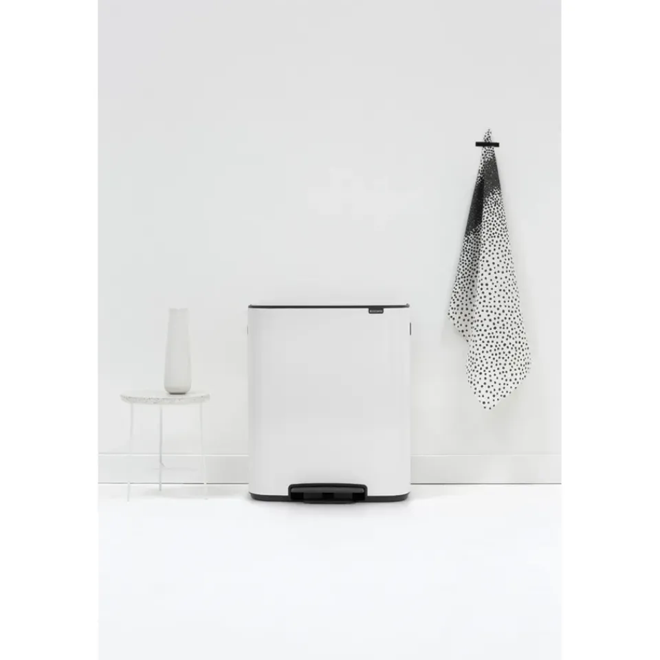 Best Brabantia Cubo de pedal Bo 2x30 L, White Blanco