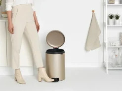 Clearance Brabantia Cubo de pedal newIcon 20L, Metallic Gold Beige