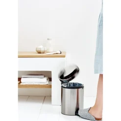 New Brabantia Cubo pedal newIcon 5L, Matt steel fingerprint proof Plateado