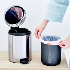 Hot Brabantia Cubo pedal newIcon 5L, Matt steel Plateado