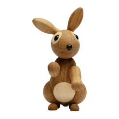 New Spring Copenhagen Decoración conejo Bounce 9,5 cm, Roble Beige