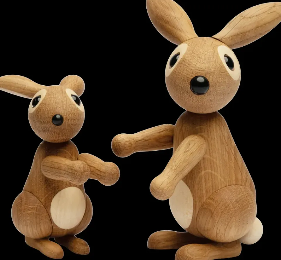 New Spring Copenhagen Decoración conejo Bounce 9,5 cm, Roble Beige