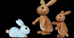 New Spring Copenhagen Decoración conejo Bounce 9,5 cm, Roble Beige