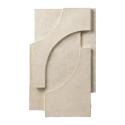New Kristina Dam Studio Decoración de pared Serif Relief M, Off white Blanco