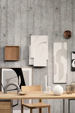 New Kristina Dam Studio Decoración de pared Serif Relief M, Off white Blanco