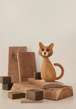 Clearance Spring Copenhagen Decoración gato Brave 24 cm Ek, Roble Beige