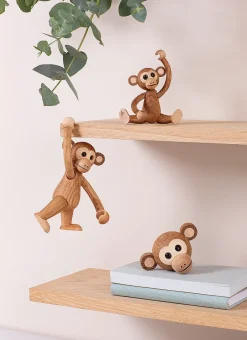 Hot Spring Copenhagen Decoración mono Jolly 11 cm, Roble Marrón