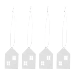 New Cooee Design Decoración navideña Town house 6 cm, Acero inoxidable Plateado