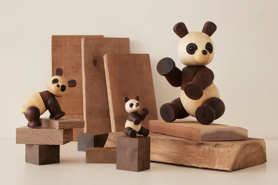 Online Spring Copenhagen Decoración panda Pixi arce 9 cm, Marrón