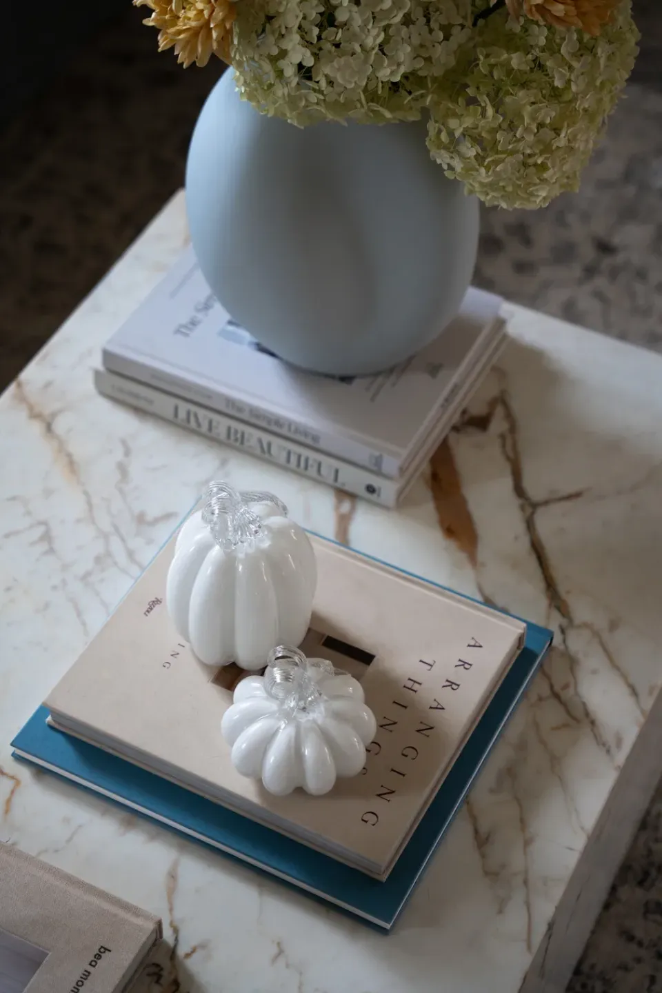 Hot Cooee Design Decoración Pumpkin 14 cm, White Blanco