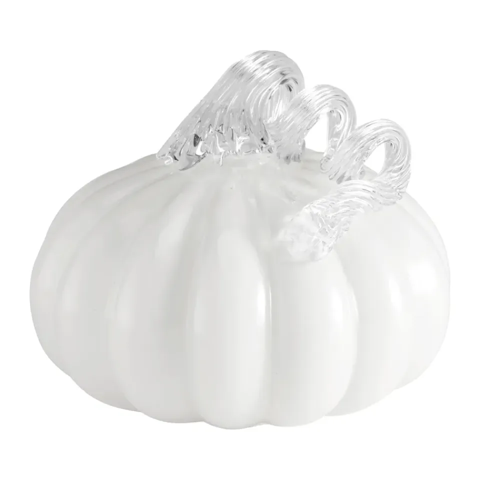 Outlet Cooee Design Decoración Pumpkin 10 cm, White Blanco
